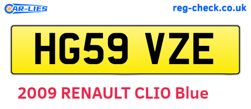 HG59VZE are the vehicle registration plates.