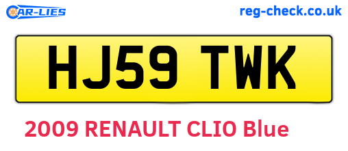HJ59TWK are the vehicle registration plates.