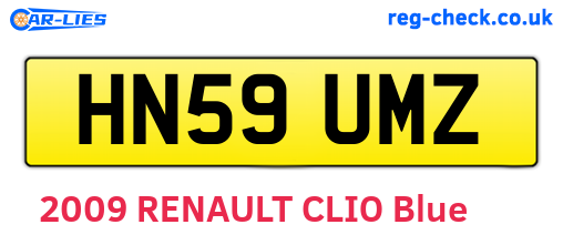HN59UMZ are the vehicle registration plates.