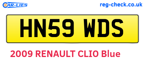 HN59WDS are the vehicle registration plates.