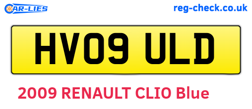 HV09ULD are the vehicle registration plates.