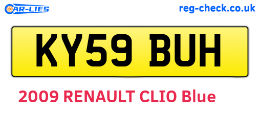 KY59BUH are the vehicle registration plates.