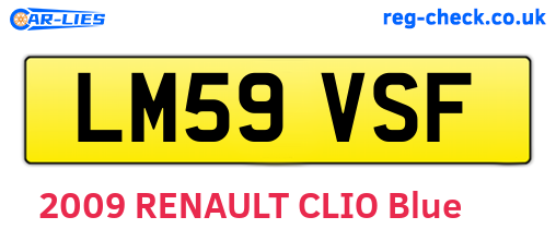 LM59VSF are the vehicle registration plates.