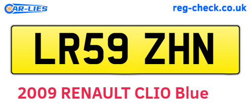 LR59ZHN are the vehicle registration plates.