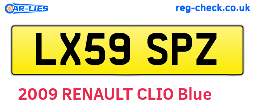 LX59SPZ are the vehicle registration plates.