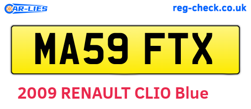 MA59FTX are the vehicle registration plates.