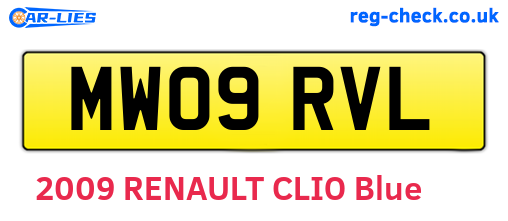 MW09RVL are the vehicle registration plates.