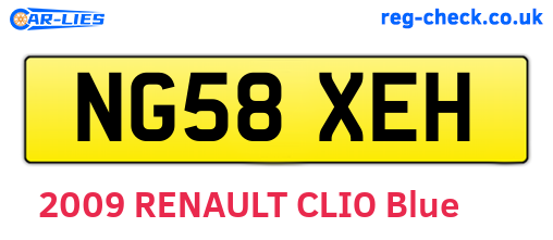 NG58XEH are the vehicle registration plates.