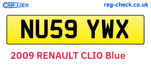 NU59YWX are the vehicle registration plates.