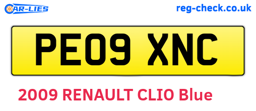 PE09XNC are the vehicle registration plates.