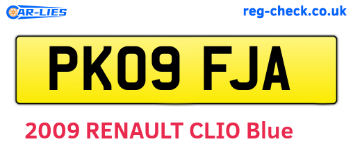 PK09FJA are the vehicle registration plates.