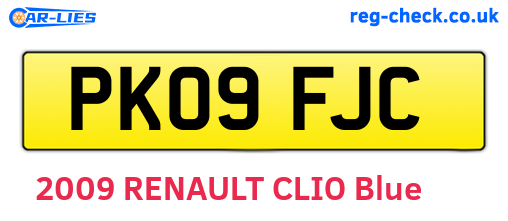 PK09FJC are the vehicle registration plates.