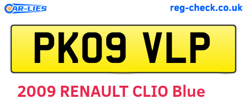PK09VLP are the vehicle registration plates.