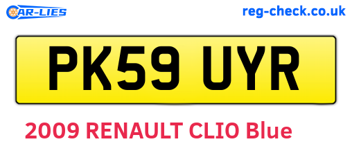 PK59UYR are the vehicle registration plates.