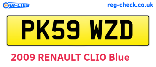PK59WZD are the vehicle registration plates.