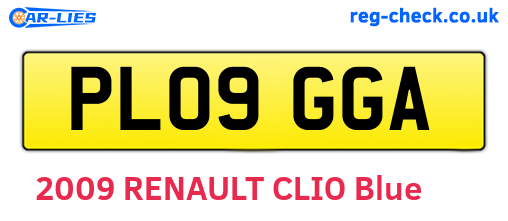 PL09GGA are the vehicle registration plates.