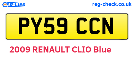 PY59CCN are the vehicle registration plates.