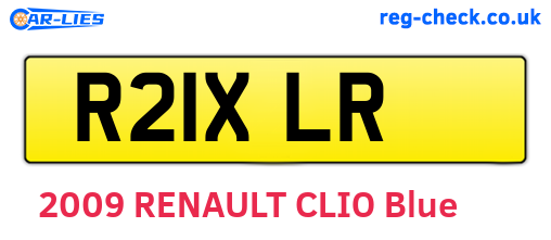 R21XLR are the vehicle registration plates.