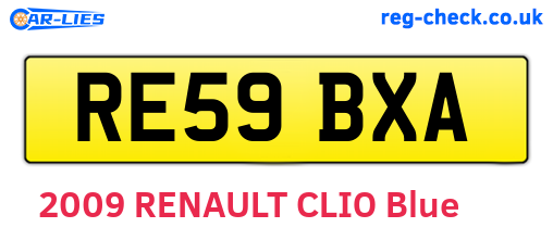 RE59BXA are the vehicle registration plates.