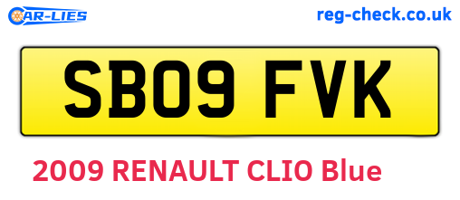SB09FVK are the vehicle registration plates.