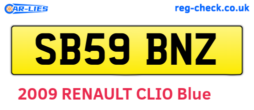 SB59BNZ are the vehicle registration plates.