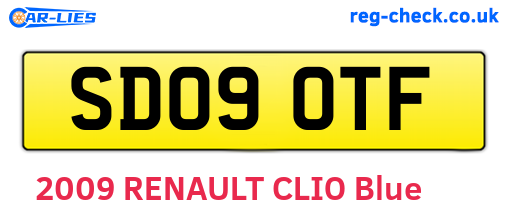 SD09OTF are the vehicle registration plates.