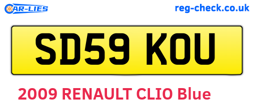 SD59KOU are the vehicle registration plates.