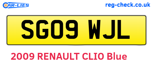 SG09WJL are the vehicle registration plates.