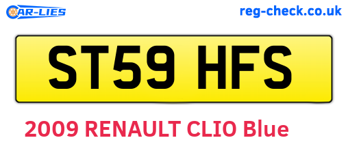 ST59HFS are the vehicle registration plates.