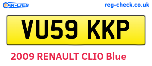 VU59KKP are the vehicle registration plates.