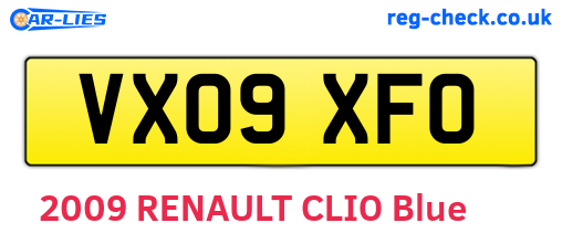 VX09XFO are the vehicle registration plates.