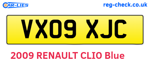 VX09XJC are the vehicle registration plates.