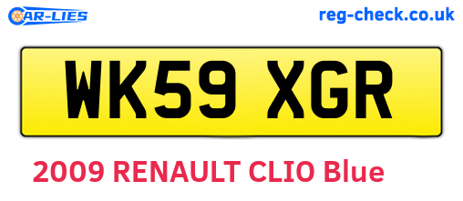 WK59XGR are the vehicle registration plates.