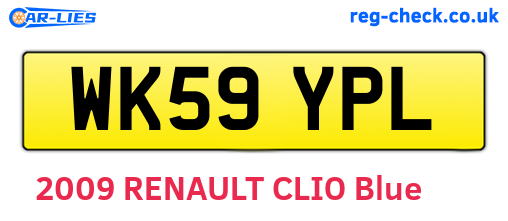 WK59YPL are the vehicle registration plates.