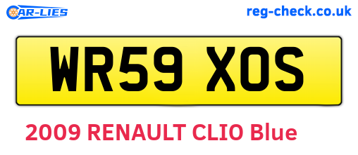 WR59XOS are the vehicle registration plates.