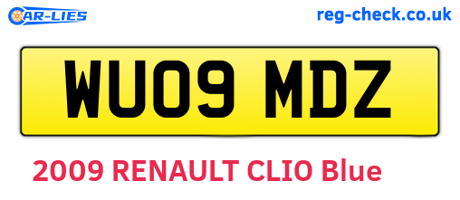 WU09MDZ are the vehicle registration plates.
