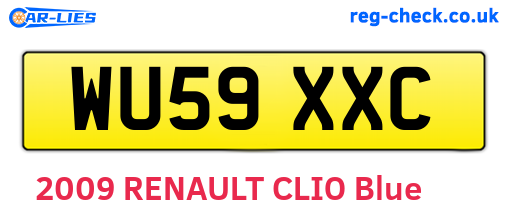 WU59XXC are the vehicle registration plates.