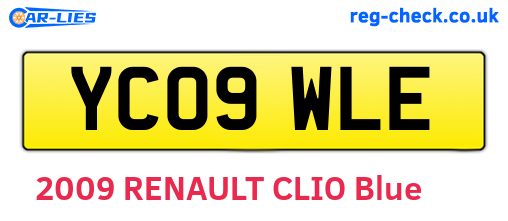 YC09WLE are the vehicle registration plates.