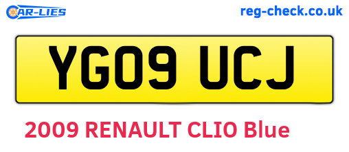 YG09UCJ are the vehicle registration plates.