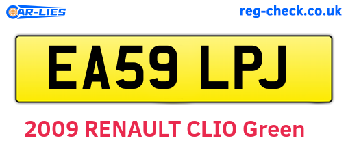EA59LPJ are the vehicle registration plates.