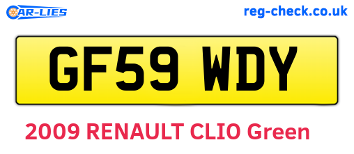 GF59WDY are the vehicle registration plates.