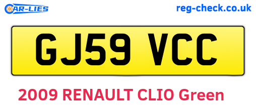 GJ59VCC are the vehicle registration plates.