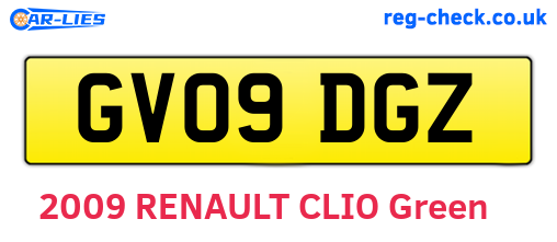 GV09DGZ are the vehicle registration plates.