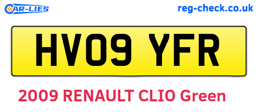 HV09YFR are the vehicle registration plates.