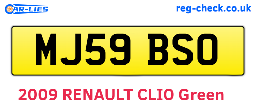 MJ59BSO are the vehicle registration plates.