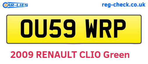 OU59WRP are the vehicle registration plates.
