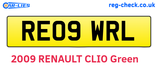 RE09WRL are the vehicle registration plates.