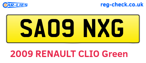 SA09NXG are the vehicle registration plates.