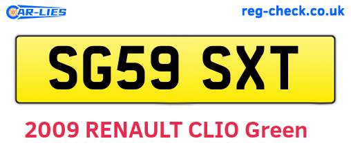 SG59SXT are the vehicle registration plates.