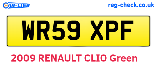WR59XPF are the vehicle registration plates.